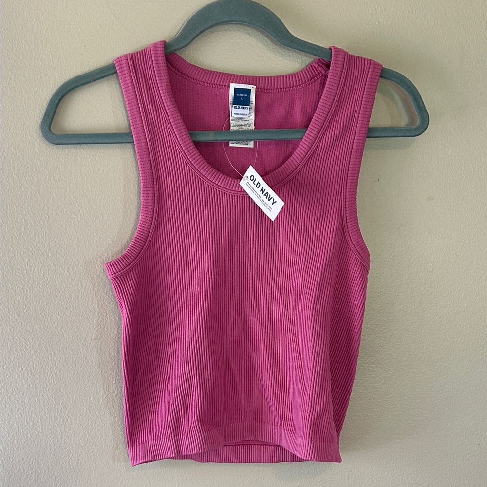 Old Navy Women's Fuchsia Ribbed Tank Top